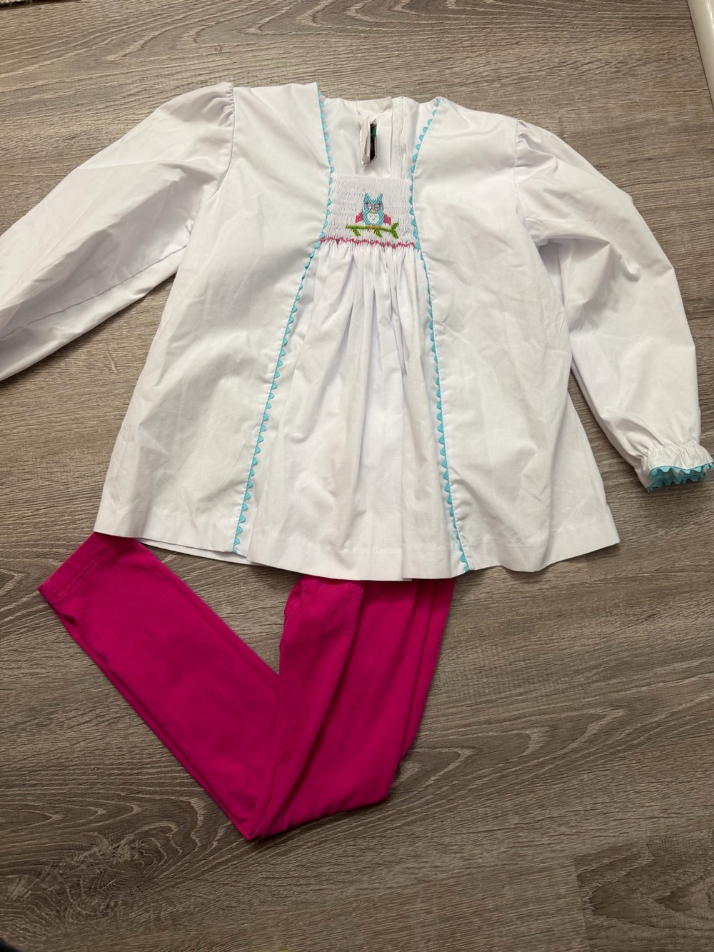 Shrimp and grits long sleeve smocked top